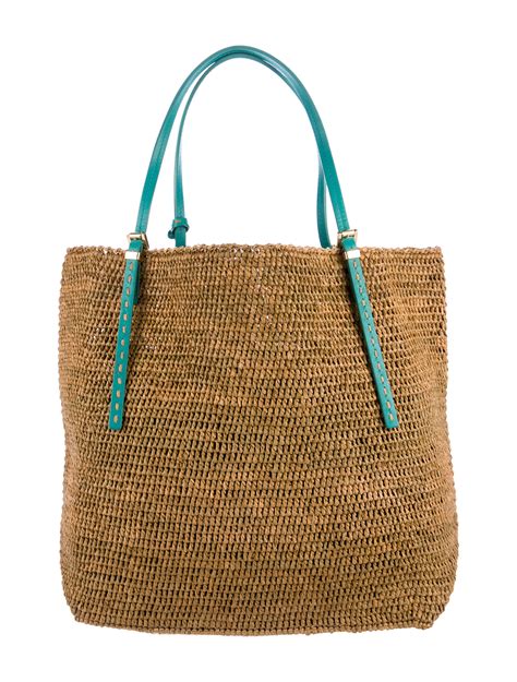 michael kors raffia santorini tote